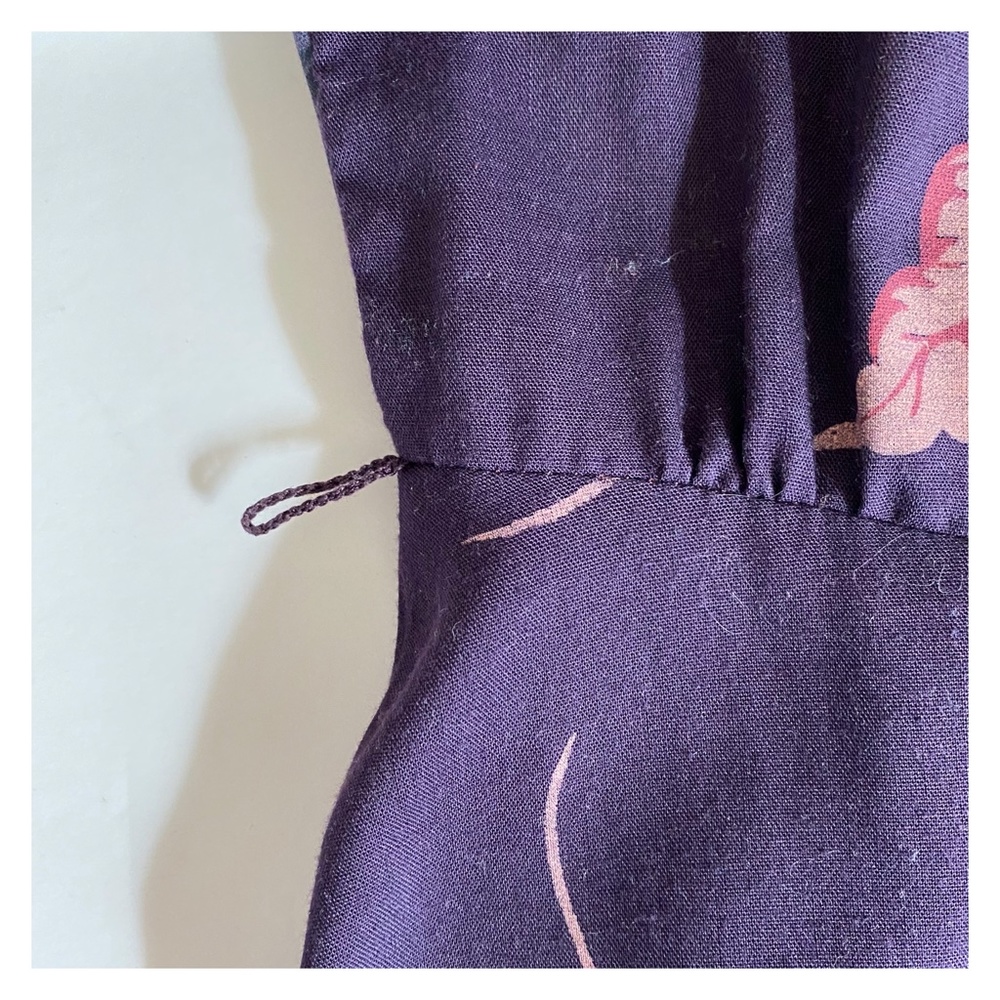 VINTAGE - PURPLE HIBISCUS PRINT DRESS - Picture 7 of 9